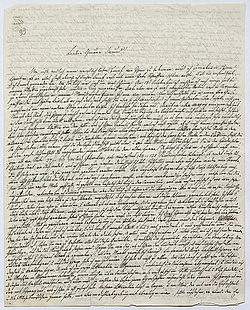 Faksimile eines handschriftlichen Briefs von Adalbert Stifter